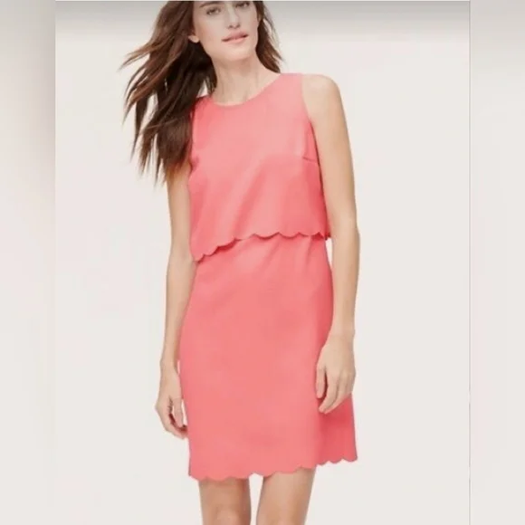 LOFT Pink Sleeveless Tiered Mini Dress for Cocktail - Picture 2 of 15